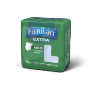 Medline FitRight Extra Adult Unisex Briefs with Tabs - Moderate Absorbency Case of 80 - Senior.com Incontinence