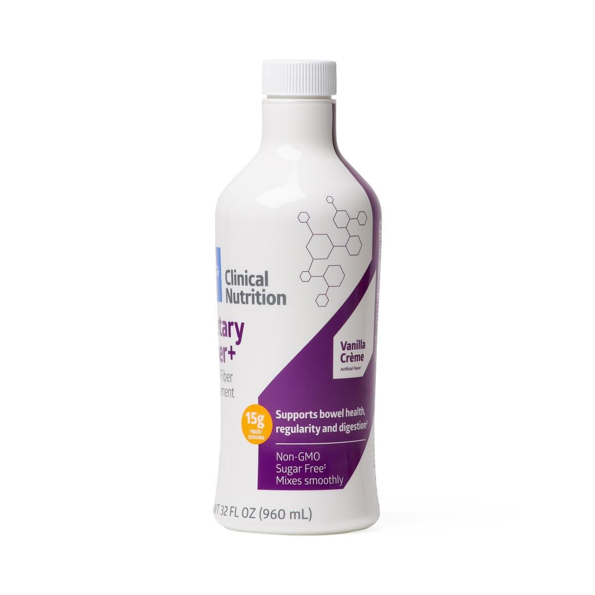 Medline Dietary Fiber+ Liquid Supplement - Vanilla - 32 oz Bottle - Senior.com Fiber Supplements