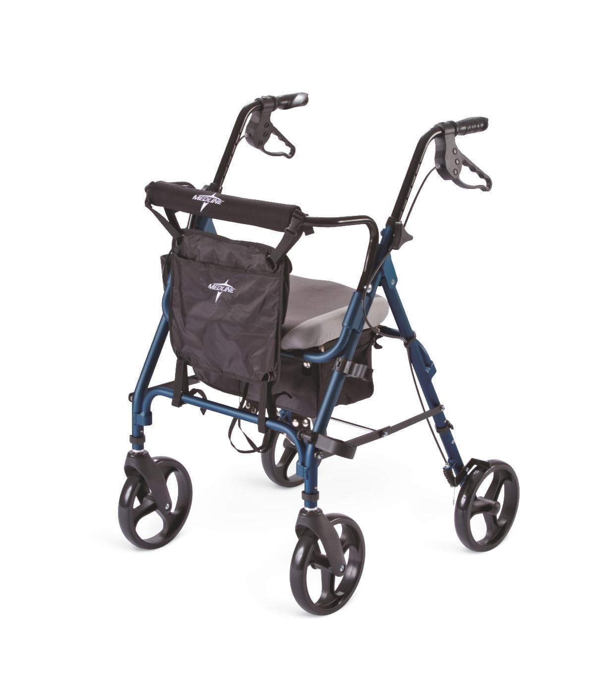 Medline Deluxe Comfort Folding Rollator Walker with Memory Foam Seat and 8" Wheels - Senior.com Rollators