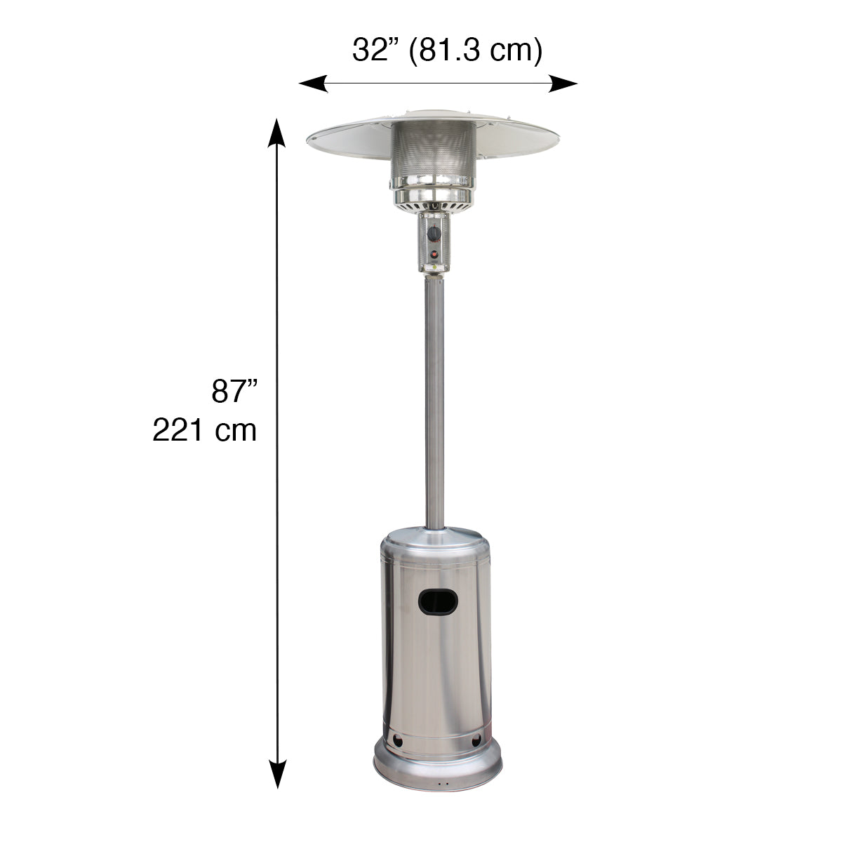 Blue Sky Outdoor Stainless Steel Gas Patio Heater 48,000 BTU - Senior.com Heaters & Fireplaces