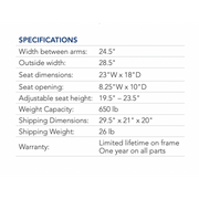 ProBasics Bariatric Drop Arm Commode - Extra Wide Seat - 650 lb Cap - Senior.com Commodes