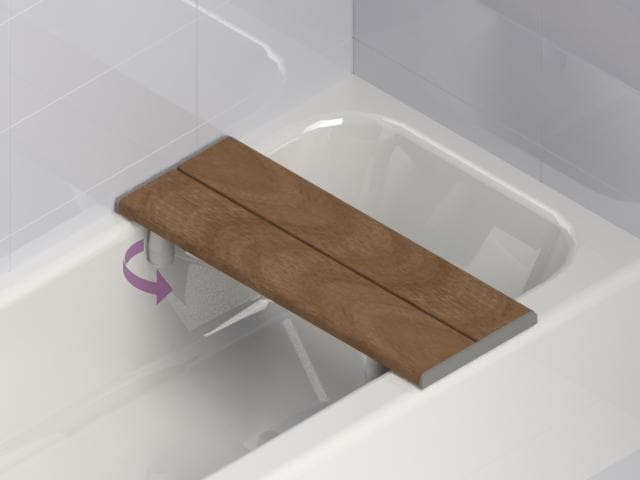 Invisia Luxury Bariatric Bath Bench with Bamboo Seat - Senior.com Bath Benches & Seats