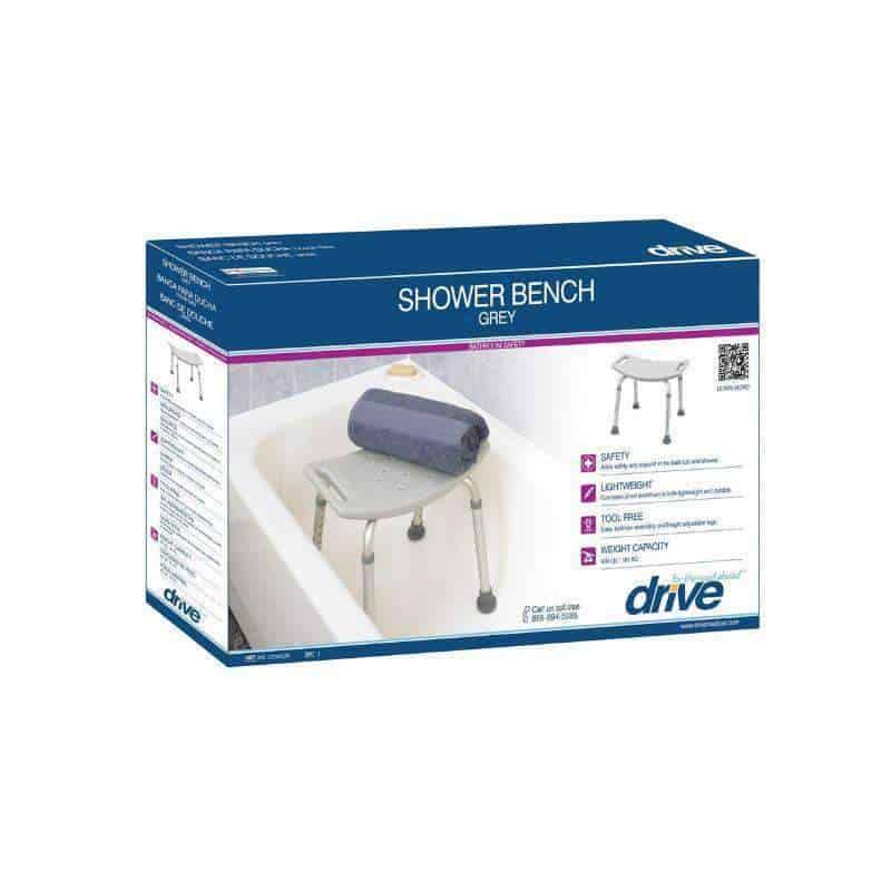 Drive Medical Bathroom Safety Shower Tub Bench Chair Gray - Senior.com Bath Benches & Seats