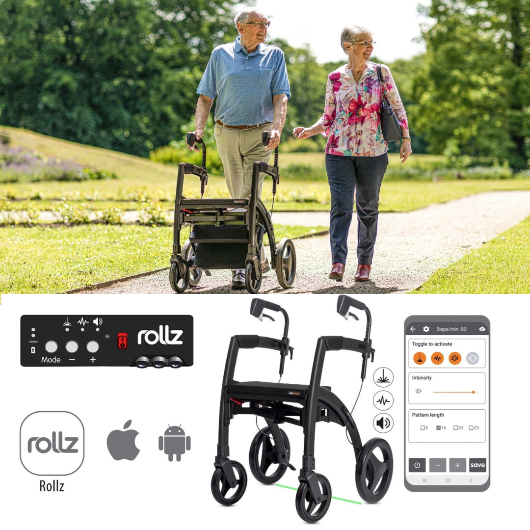 Rollz Motion Rhythm 2-In-1 Hybrid Chair - Parkinson's Rollator with Adjustable Cues - Senior.com Rollators