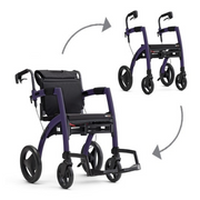 Rollz Motion Premium 2-in-1 Rollator & Transport Chairs - Senior.com Hybrid Transport Chair/Rollators