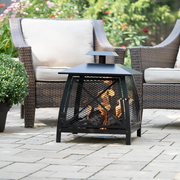 Blue Sky 360 Degree Outdoor Steel Patio Fireplace with Rain Guard - Senior.com Fire Pits