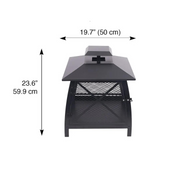 Blue Sky 360 Degree Outdoor Steel Patio Fireplace with Rain Guard - Senior.com Fire Pits