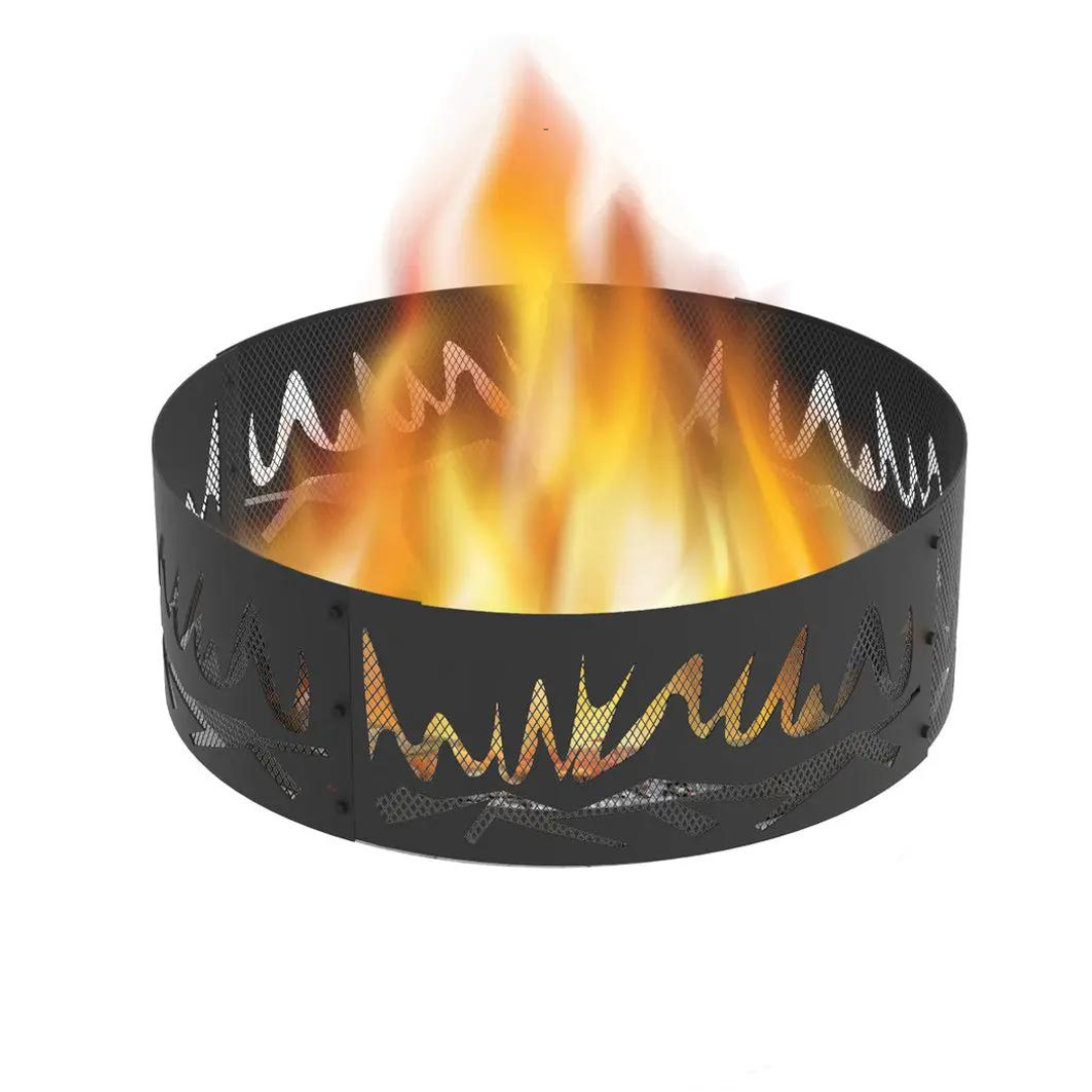 Blue Sky Round Decorative Outdoor Fire Rings - 36 Inch- Heavy Duty Steel - Senior.com Fire Rings