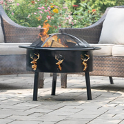 Blue Sky Outdoor Living Large 29" Outdoor Fire Pit Barrel with Safety Ring and Cover - Senior.com Fire Pits