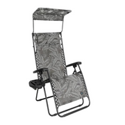 Bliss Hammocks 26" Wide Gravity Free Recliner w/ Canopy, Pillow, & Drink Tray - Senior.com Outdoor Chairs