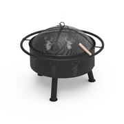 Blue Sky Outdoor Living Large 29" Outdoor Fire Pit Barrel with Safety Ring and Cover - Senior.com Fire Pits