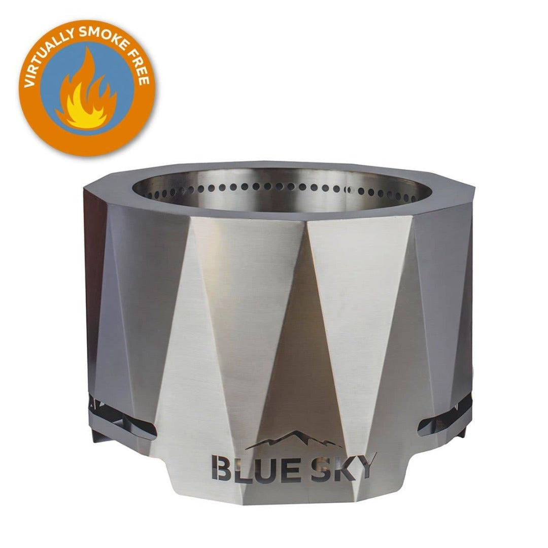 Blue Sky Large Peak Stainless Steel Patio Fire Pit with Ash Tray - Senior.com Fire Pits