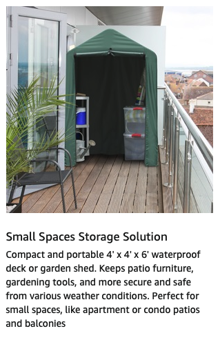 ShelterLogic 4' x 4' x 6' Water-Resistant Pop-Up Deck and Garden Storage Shed Kit - Senior.com Storage Building