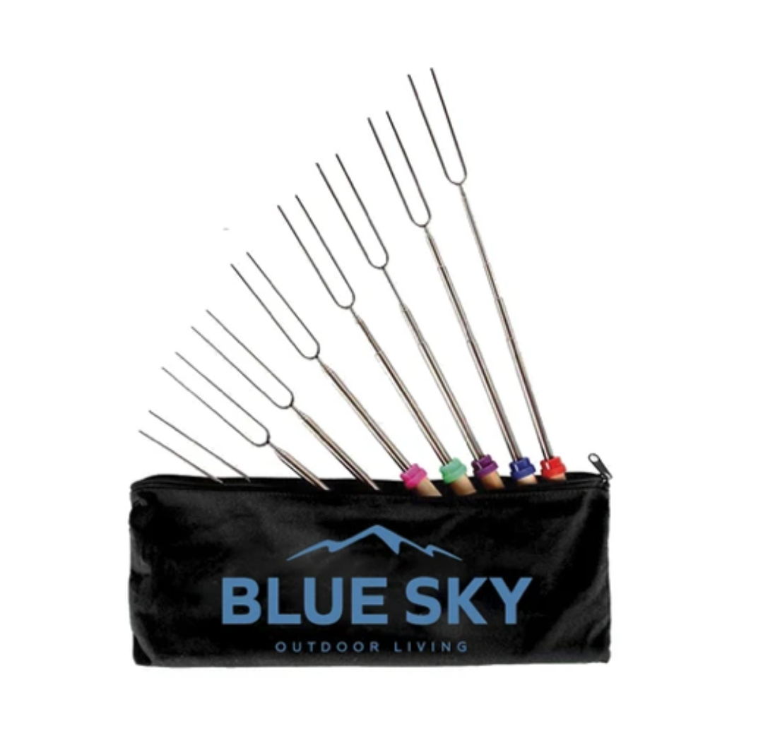 Blue Sky Fire Pit Roasting Sticks - Extendible 32" Forks - Set of 8 - Senior.com Fire Ring Accessories