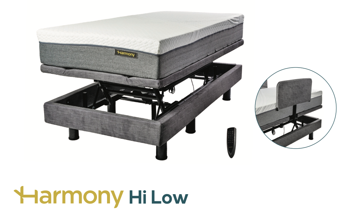 Harmony Hi-Low Luxury Electric Bed with Dual Zone Massage - Senior.com Hi/Low Beds