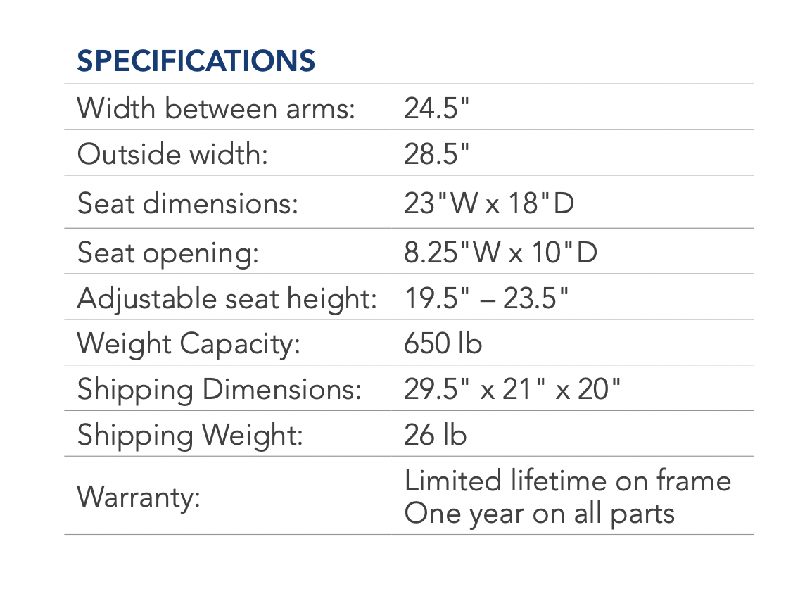 ProBasics Bariatric Drop Arm Commode - Extra Wide Seat - Open Box - Senior.com Commodes