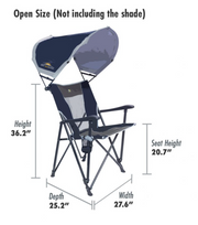 GCI Outdoor SunShade Eazy Chair with Adjustable Shade Cover - Senior.com Beach Chairs