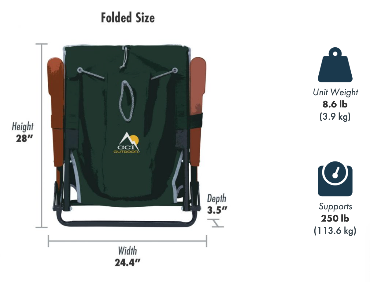 GCI Wilderness Backpacker Portable Lightweight Outdoor Chair