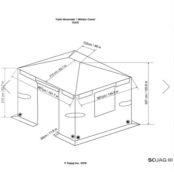 Sojag Universal Winter Cover for Outdoor Sun Shelters and Gazebos