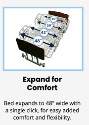 Med-Mizer Comfort Wide Trendelenburg Home Care Bed - Adustable Width - Senior.com Full Electric Beds