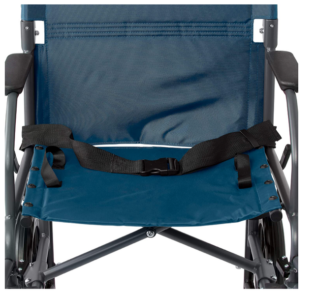 Medline Transport Folding Wheelchair with Lightweight Steel Frame Teal