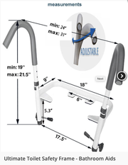 MOBB Healthcare Ultimate 5" Raised Toilet Seat and Safety Frame Combo Package - Senior.com Grab Bars & Safety Rails