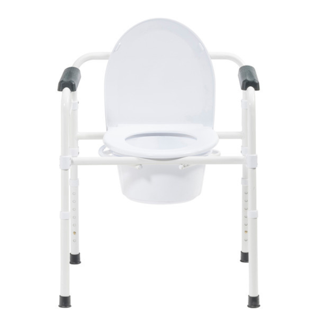 Drive Medical 3-in-1 Folding Commode with Toilet Paper Holder - White - Senior.com Commodes