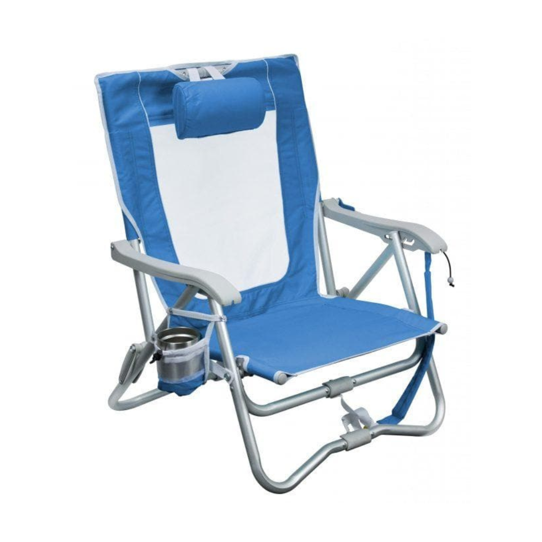 GCI Outdoor Bi-Fold Slim Beach Chair with 4 Position Backrest - Only 7 lbs - Senior.com Beach Chairs