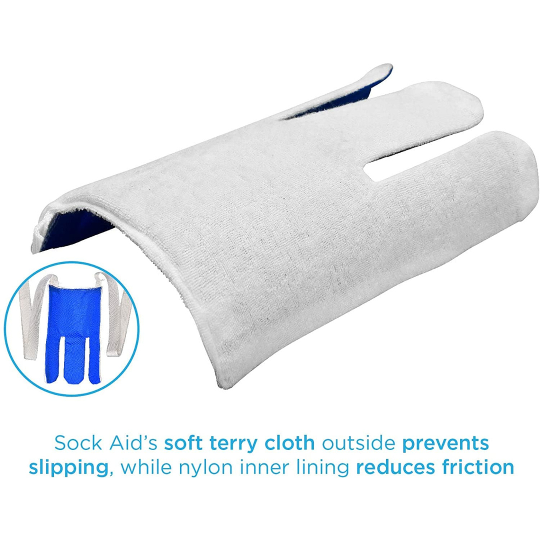 Nova Medical Sock & Stocking Aid - Soft Terry Cloth & Flexible Easy To Use - Senior.com Sock Aids