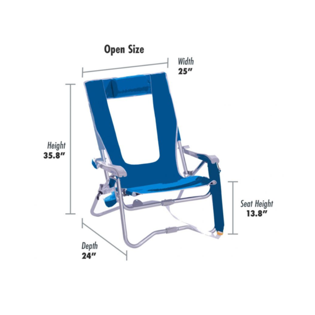 GCI Outdoor Bi-Fold Beach Chair - Lightweight with 4 Position Backrest - Senior.com Beach Chairs