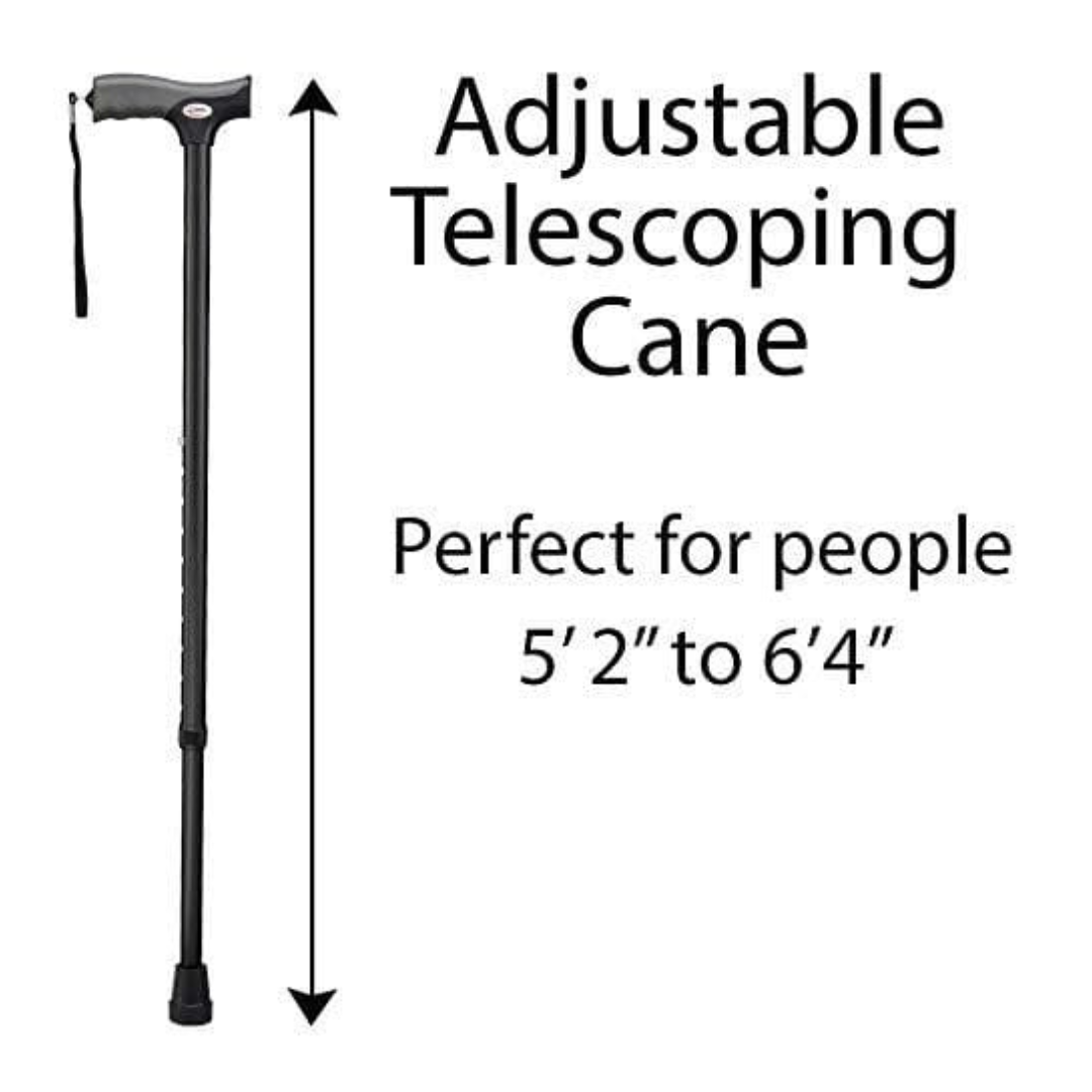 Carex Derby Style Soft Grip Walking Canes - Height Adjustable With Wrist Strap - Senior.com Canes