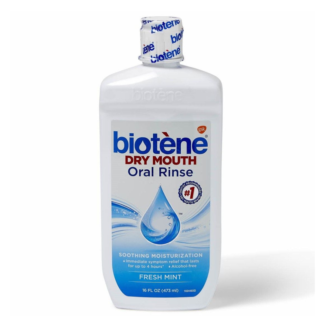 Biotene Dry Mouth Oral Rinse Moisturizing Mouth Wash - Fresh Mint - Senior.com Mouth Moisturizers