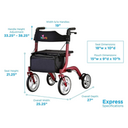 Nova Medical Express Euro-Style Rollator Walker - Stands Alone Folded - Senior.com Rollators