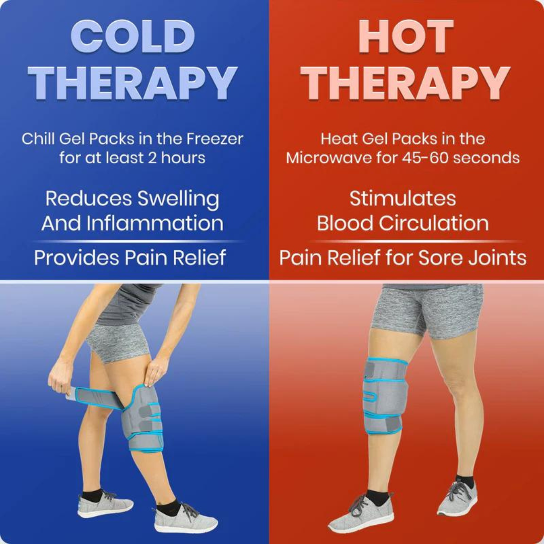 Hot and cold wraps for knee top