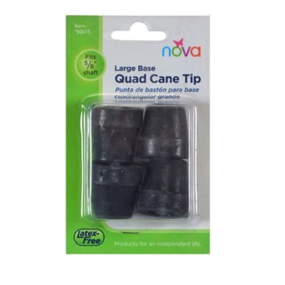 Nova Medical Black Quad Cane Tips - Pack of 4 - Senior.com Cane Tips