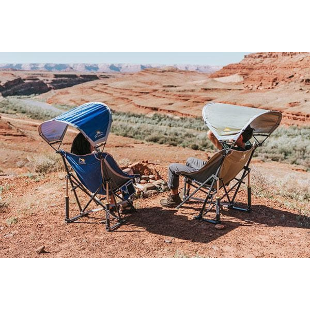 GCI Outdoor Pod Rocker with SunShade - Folding Portable Rocking Chair - Senior.com Rocking Chairs