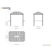 Sojag Dakota Grill Gazebo with Side Bar Shelves- 6 x 8 ft. - Senior.com Gazebo