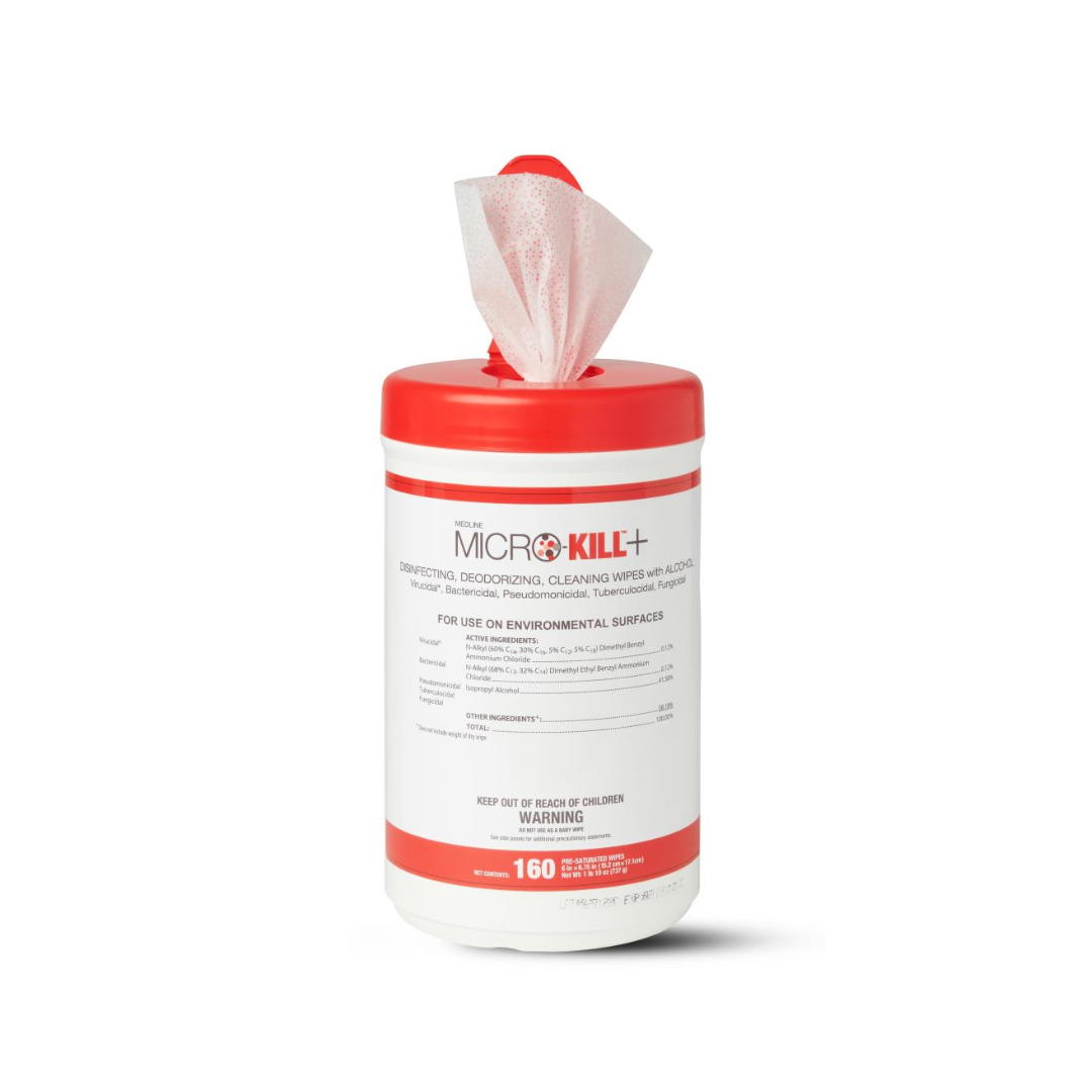 Medline Micro-Kill+ Germicidal Disinfecting and Deodorizing Cleaning Wipes - Senior.com Disinfectants