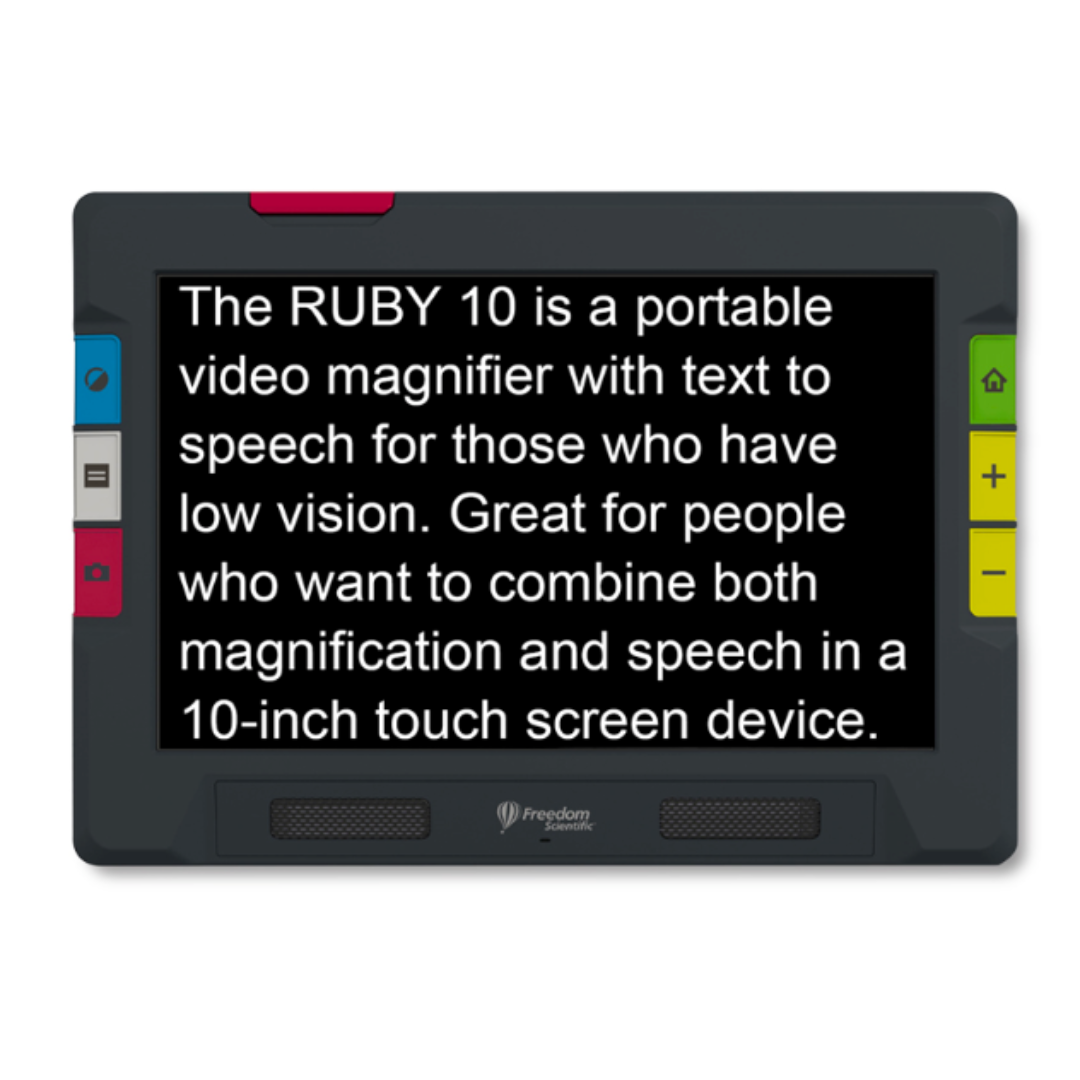 Freedom Scientific Ruby 10 Video Magnifier with 10 Inch Touchscreen - Senior.com Handheld Video Magnifiers