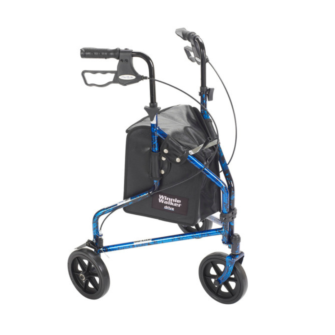 Drive Medical 3-Wheel Walker Rollator with Basket Tray and Pouch - Senior.com Rollators