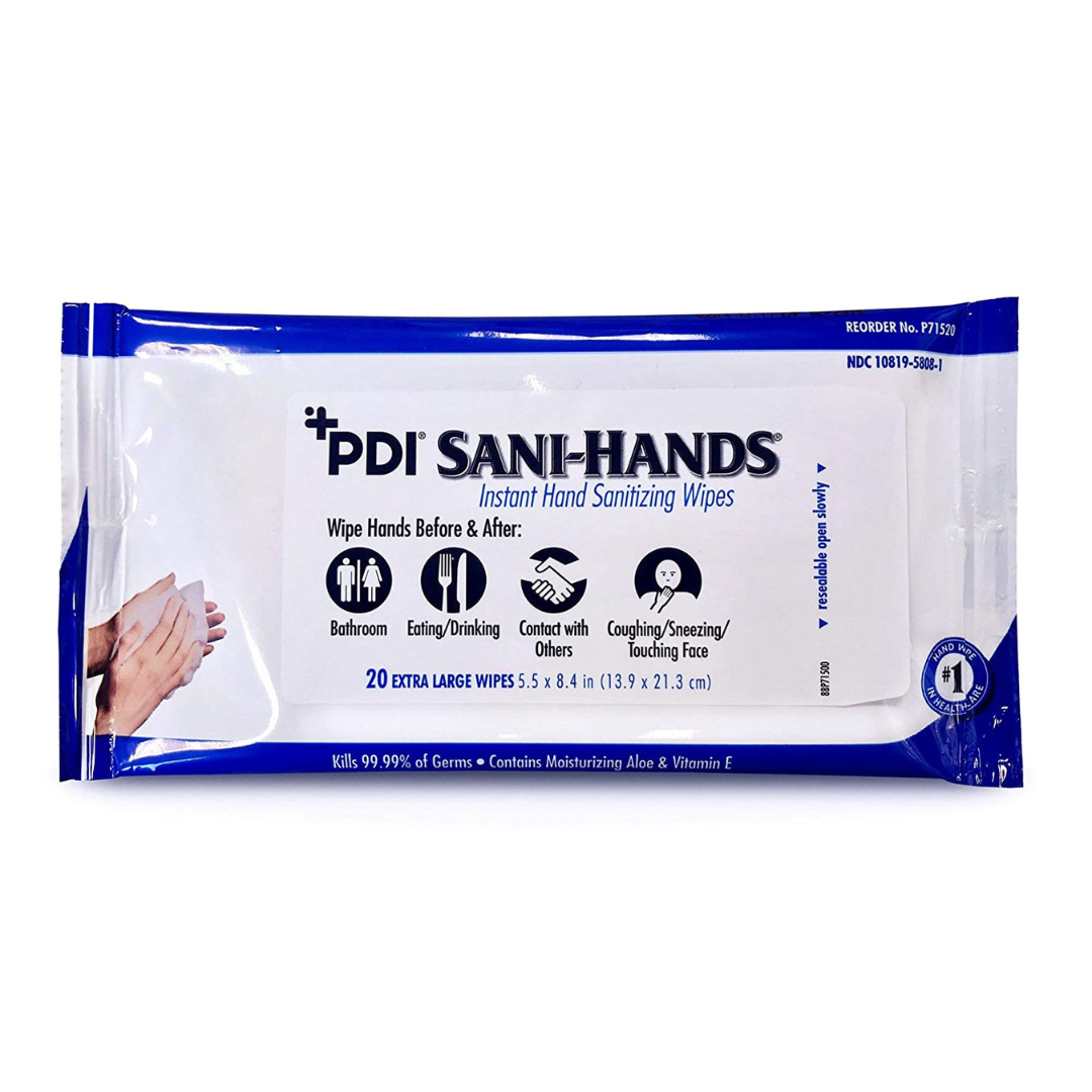PDI Sani-Hands Extra Large Hand Sanitizing Wipes Travel Packs - Senior.com Hand Sanitizers