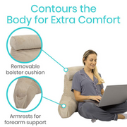 Vive Health Upright Reading Pillow with Cup Holder & Pockets - Senior.com Pillows