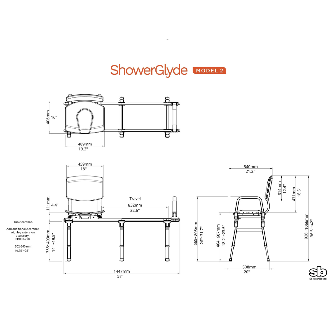 ShowerGlyde SG2 Sliding Transfer Bench - Fits Over Toilet - Senior.com Transfer Benches
