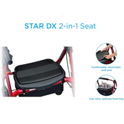 Nova Medical Star DX Rollator Walker with Wide Padded Seat & 8” Wheels - Senior.com Rollators