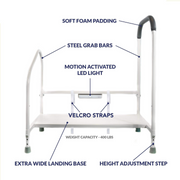 Step2Health Bed Side Step2Bed Fall Prevention Step Stool Platform - Senior.com Step Stools