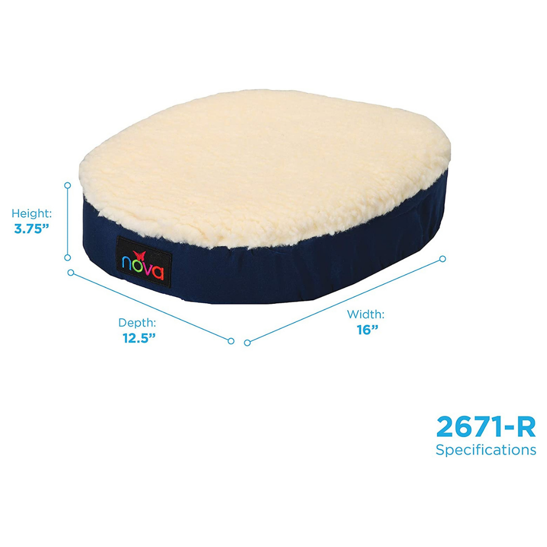 Nova Medical Donut Pillow Seat Cushion with Fleece Sheepskin Surface