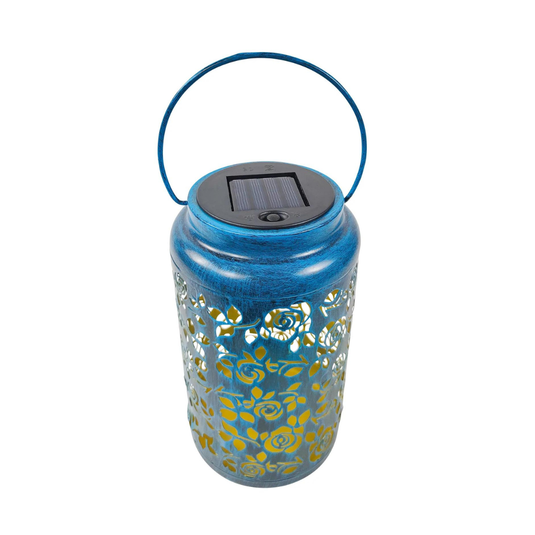Bliss Outdoors 9" Tall 2-Pack Hanging and Tabletop Decorative Solar LED Lantern w/ Unique Rose Design - Senior.com Camping Lights & Lanterns