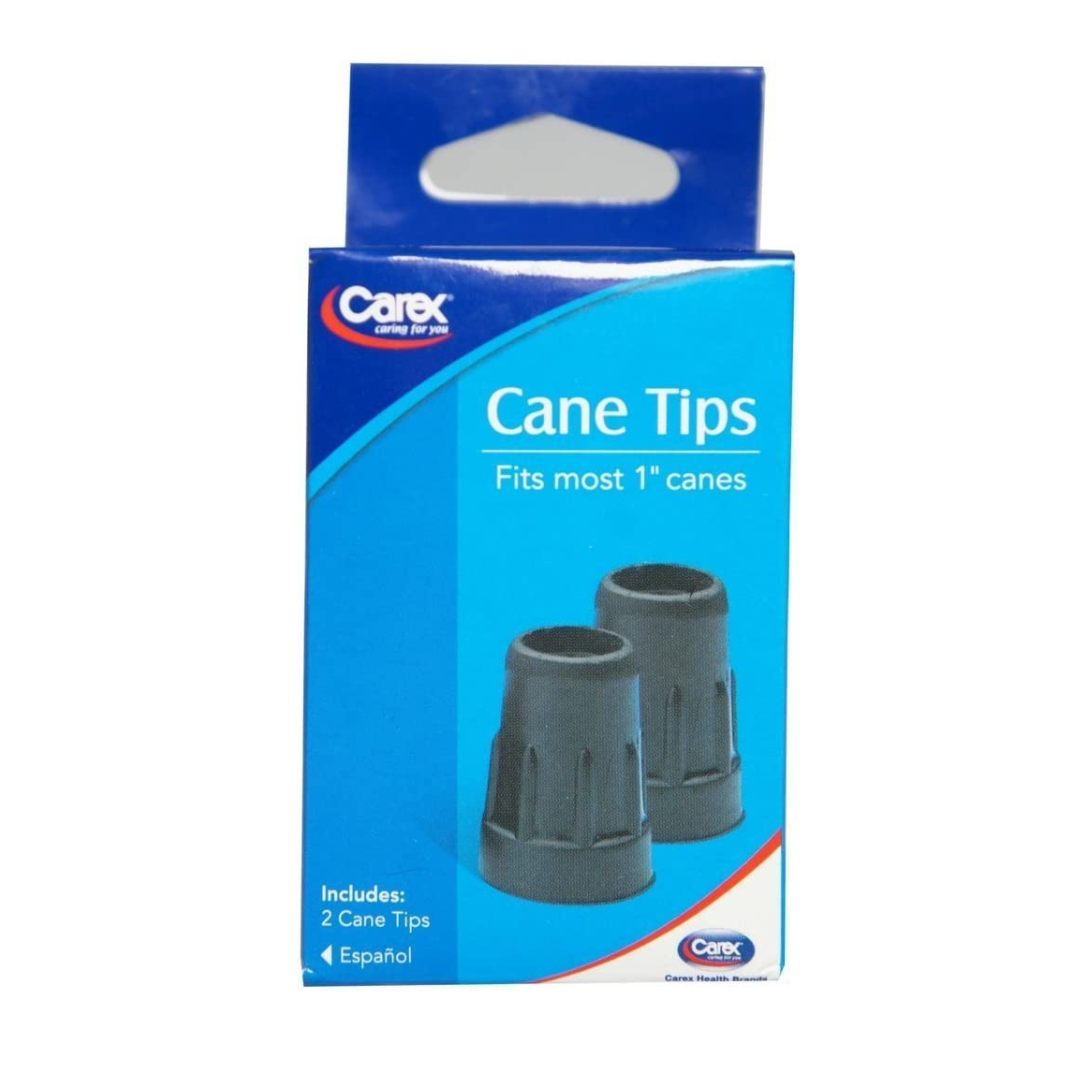 Carex Black Cane Tips - Fits 1" Cane Diameters - Senior.com Cane Tips