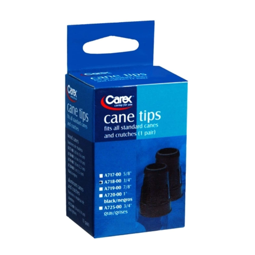 Carex Cane and Crutch Replacement Tips - Black 3/4 Inch - Senior.com Cane Tips