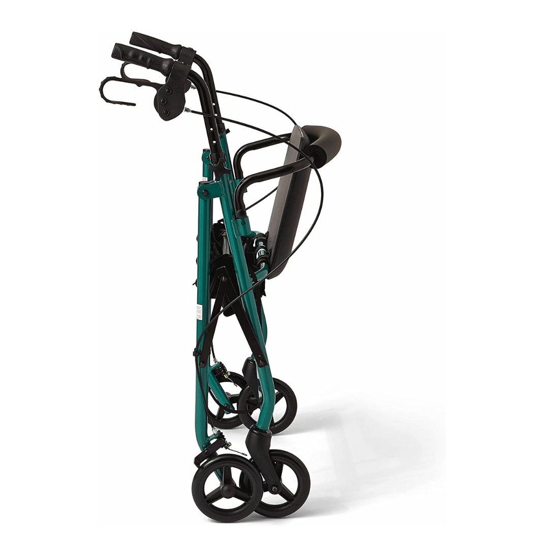 Medline Aluminum Transport Mobility Rollator with 6 Inch Wheels and Seat - Senior.com Rollators